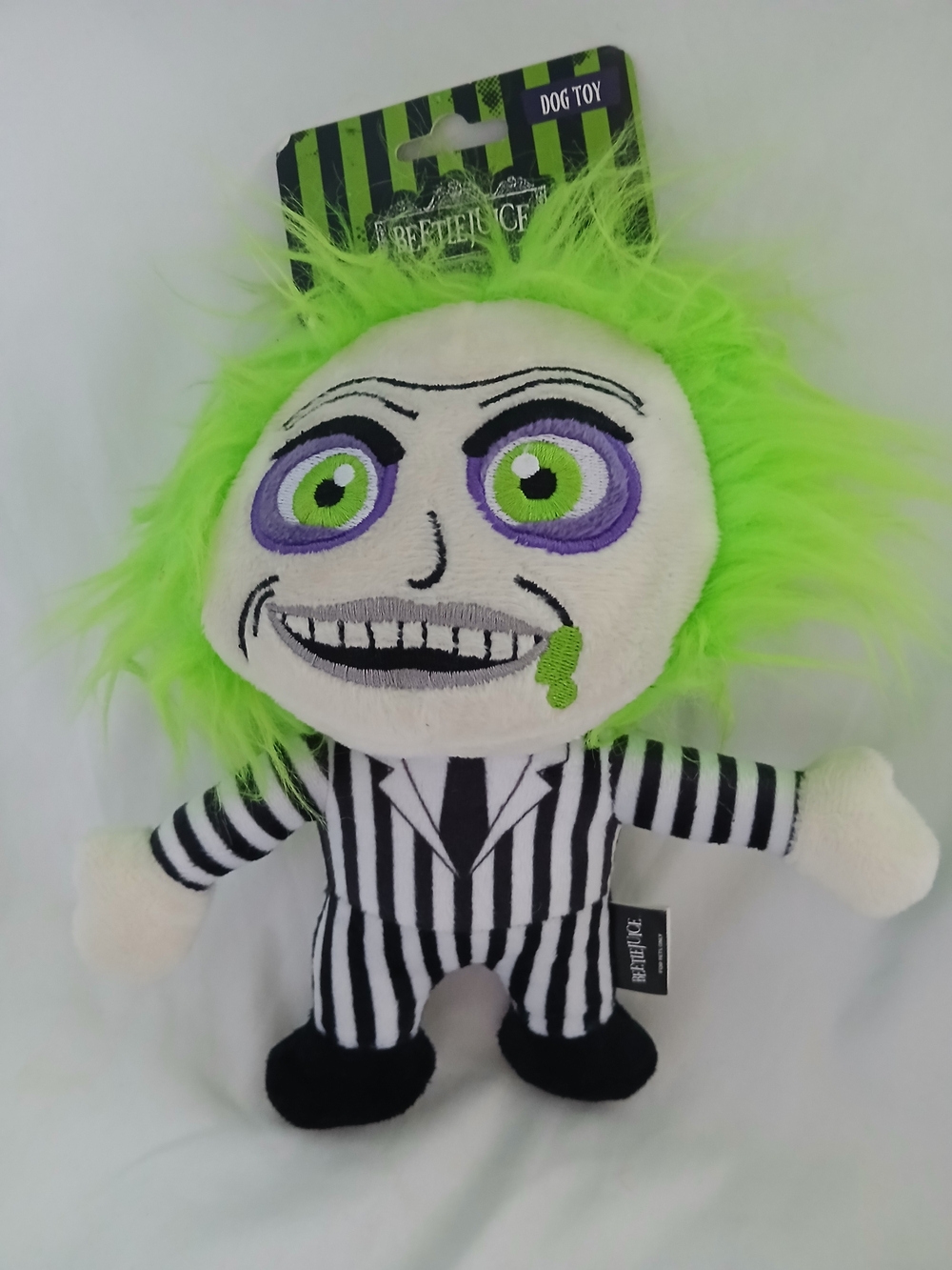BEETLEJUICE Plush Fetch Dog Toy 14” Pet Squeaky Play Doll New Horror Movie 90s